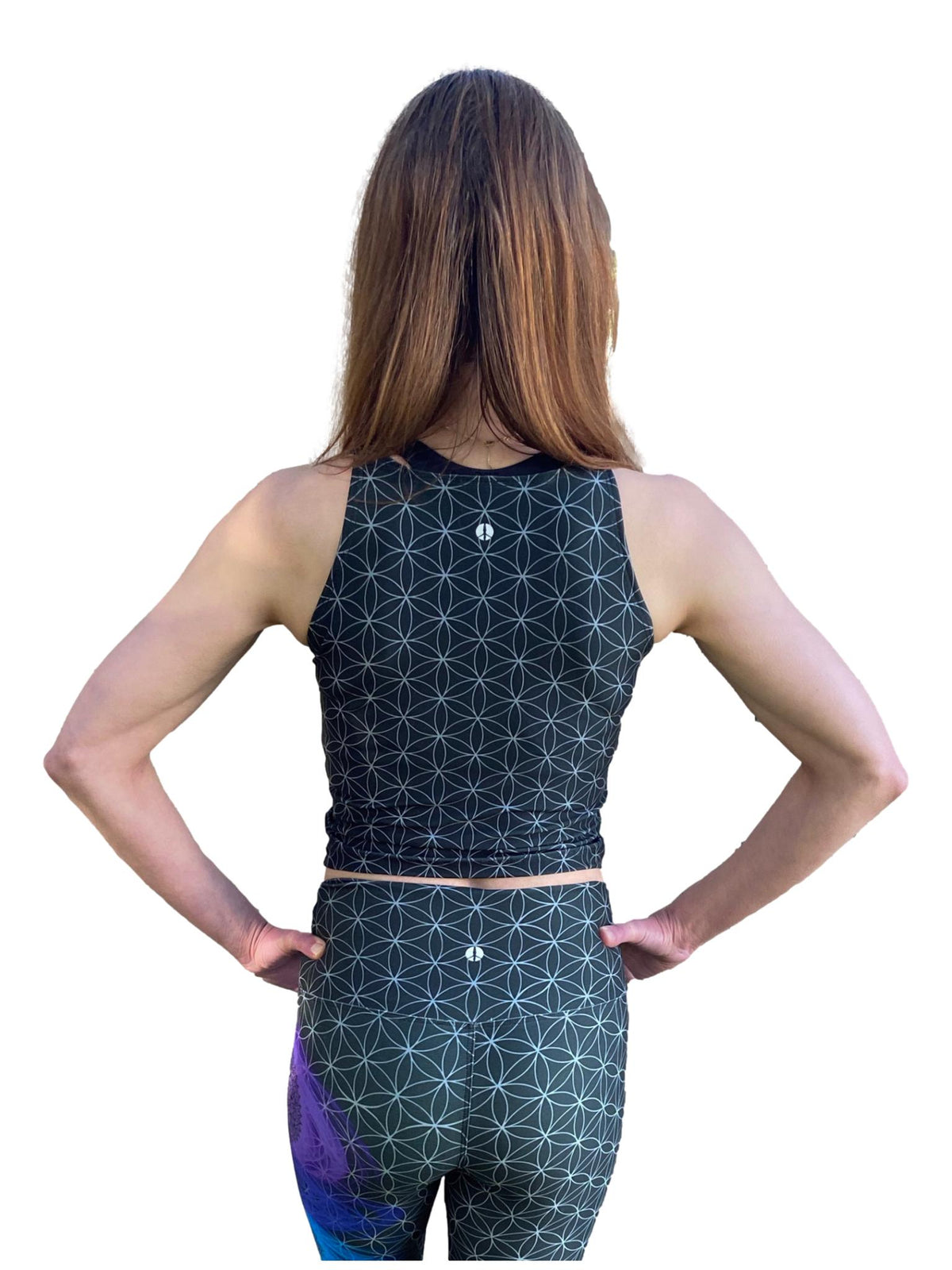 Flower Of Life (Chakra Set) Fitted Crop Top