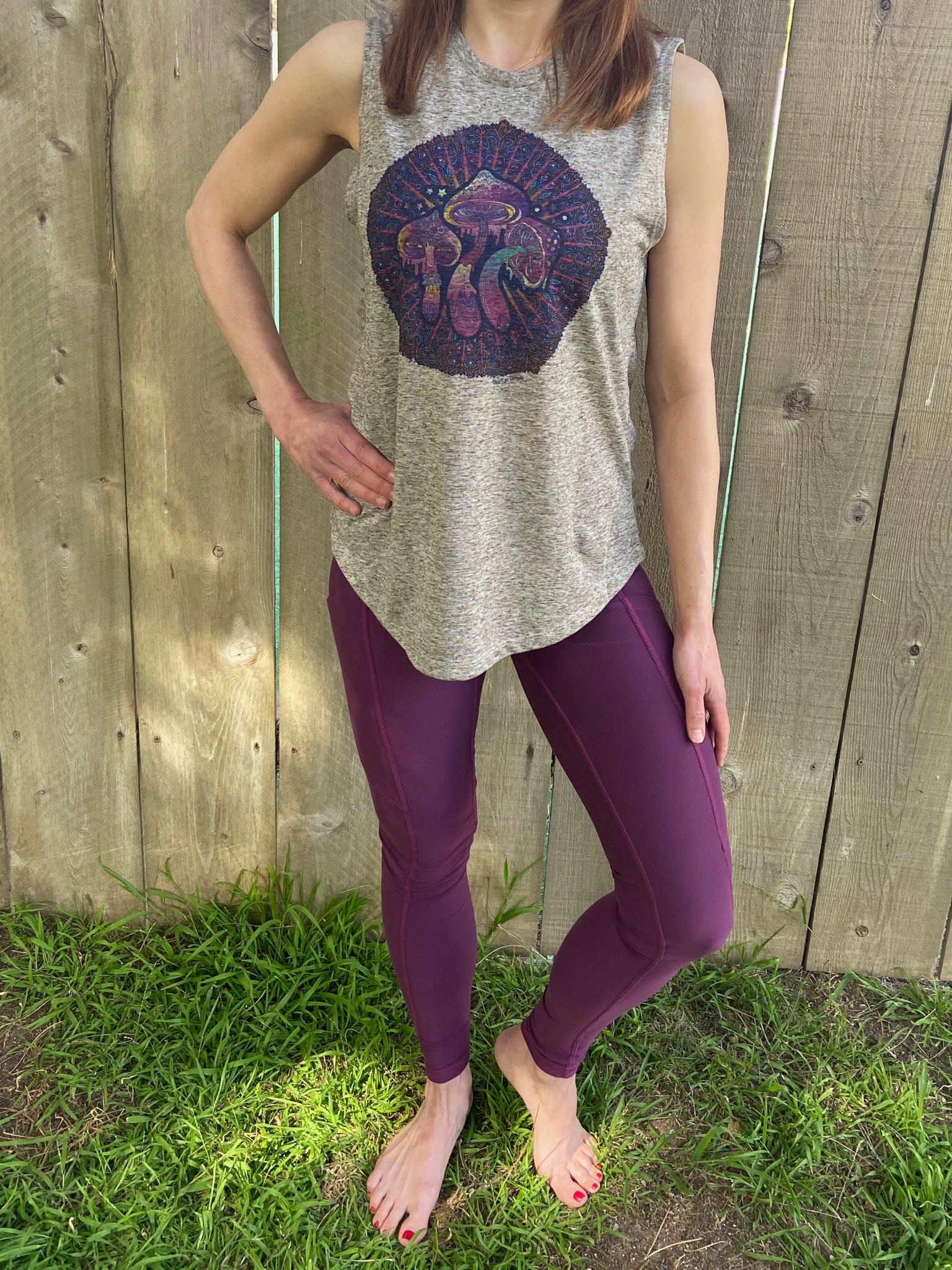 Shrooms Sleeveless High Cut Tee - Third Eye Threads