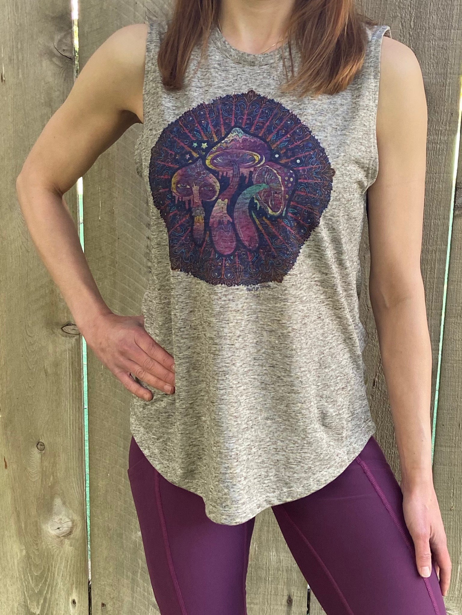 Entheogenic "Magic" Mushrooms On Linen Boyfriend Tee - Third Eye Threads