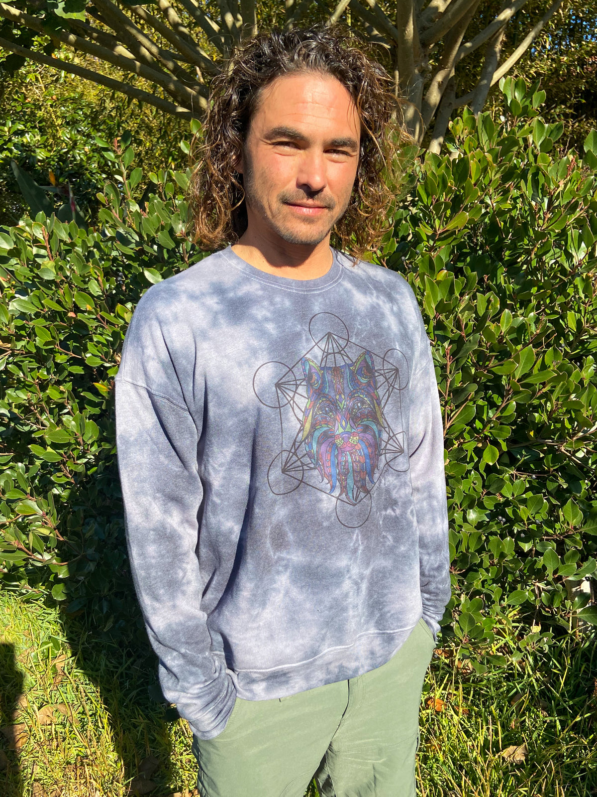 Grandfather Fox Tie Dye Super Soft Sweatshirt - Third Eye Threads