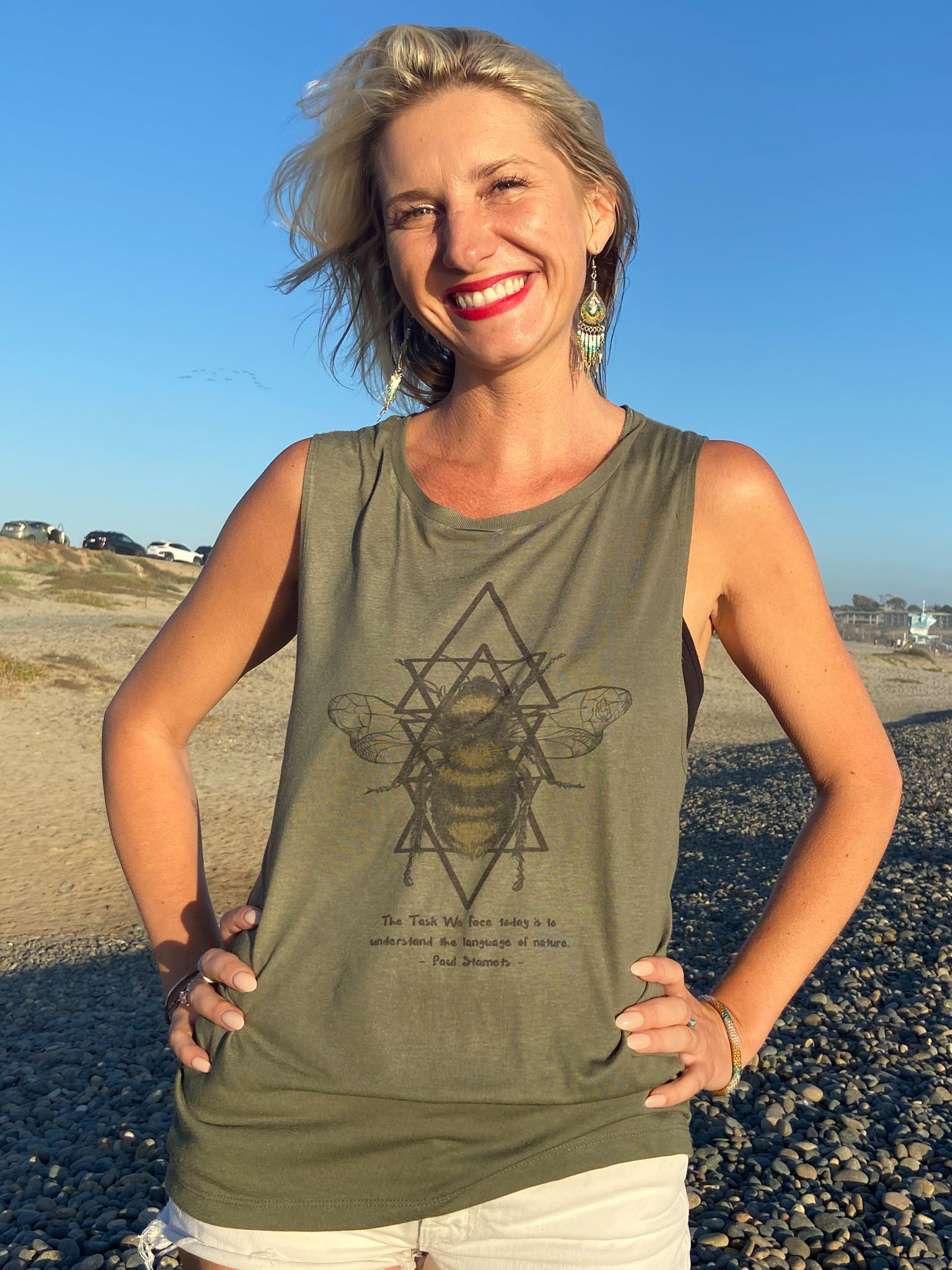 Paul Stamets Sacred Geometry Bumble Bee Boyfriend Tee - Third Eye Threads