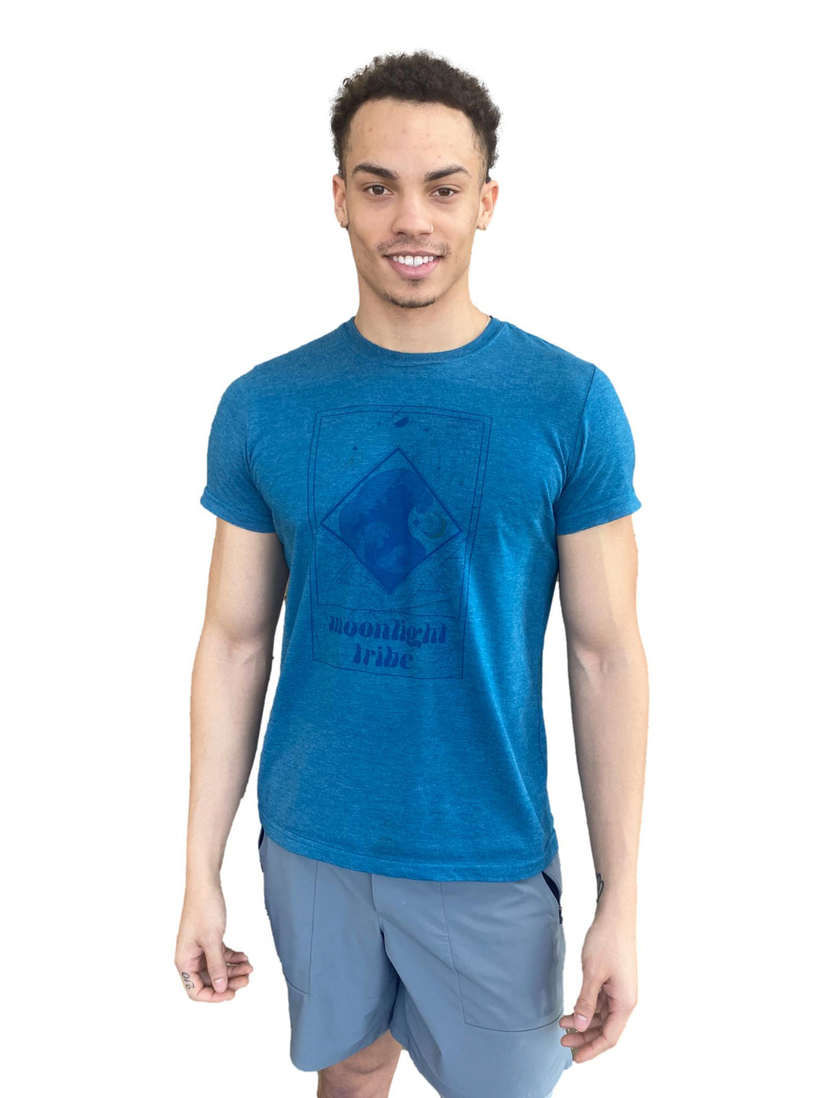 Moonlight Tribe Cresting Wave and New Moon Vintage Tarot Card Triblend Tee