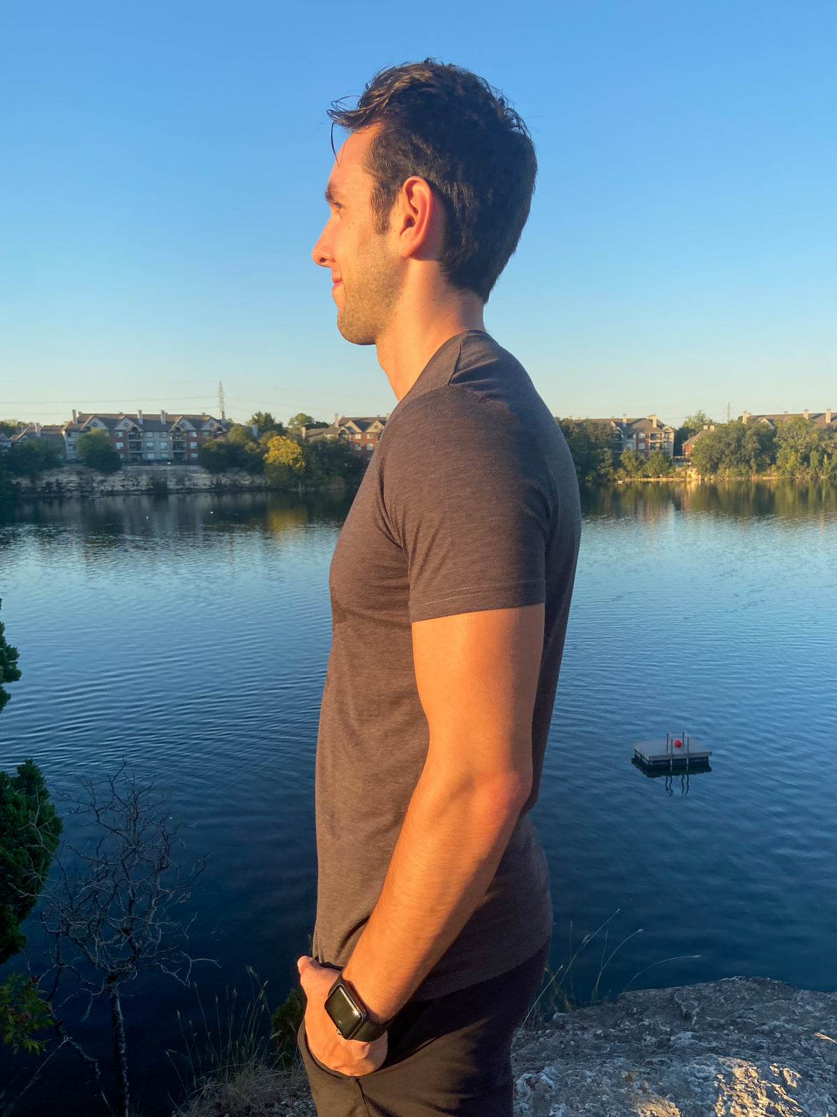 Hanuman Titibhasana On Linen Blend Crew - Third Eye Threads