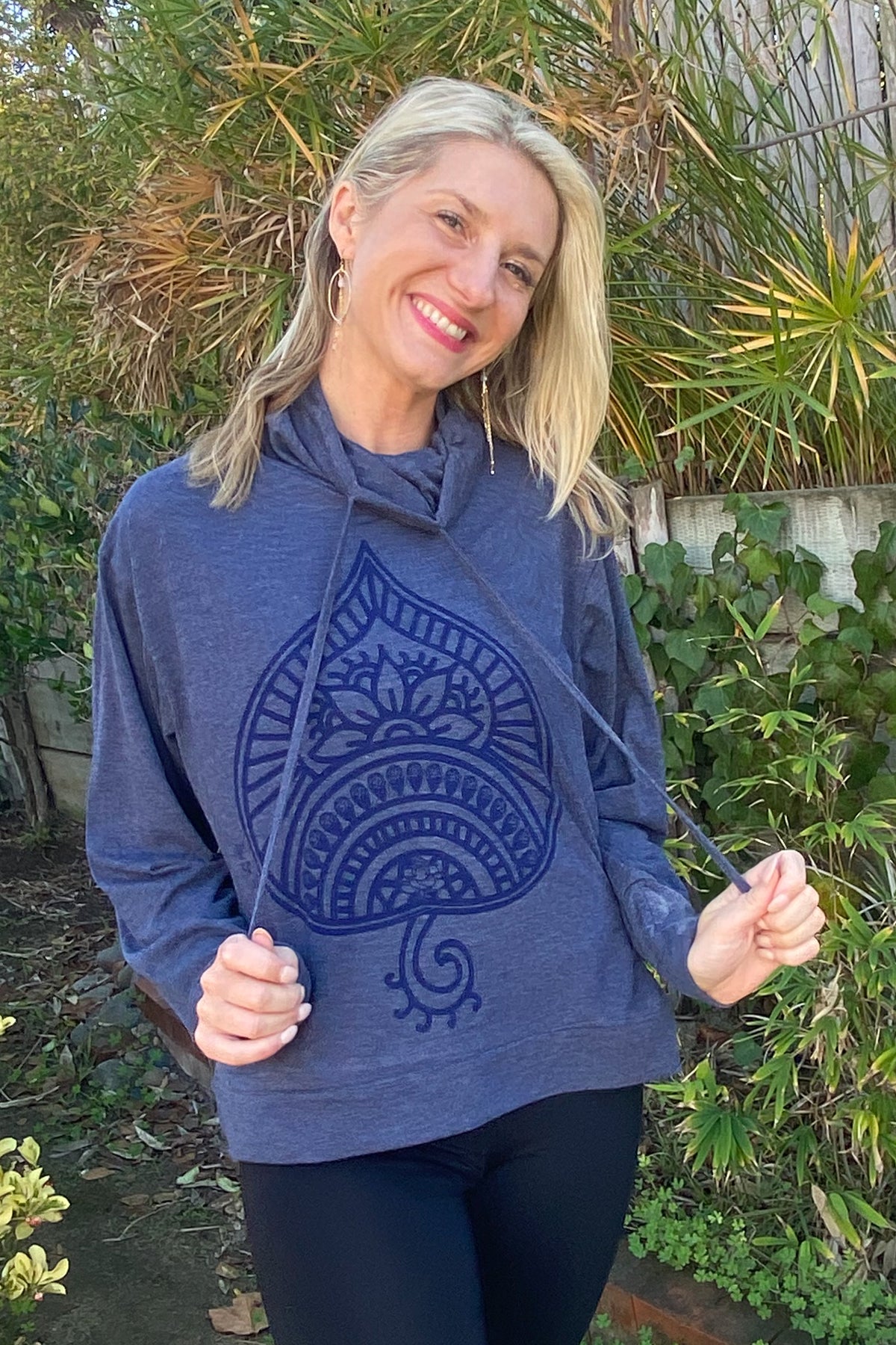 Auspicious Spade Mock Neck Long Sleeve Pullover - Third Eye Threads