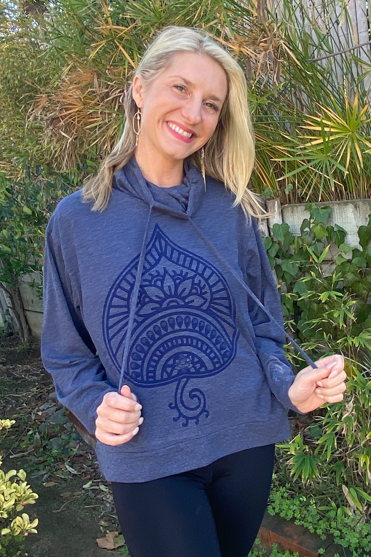 Auspicious Spade Mock Neck Long Sleeve Pullover - Third Eye Threads