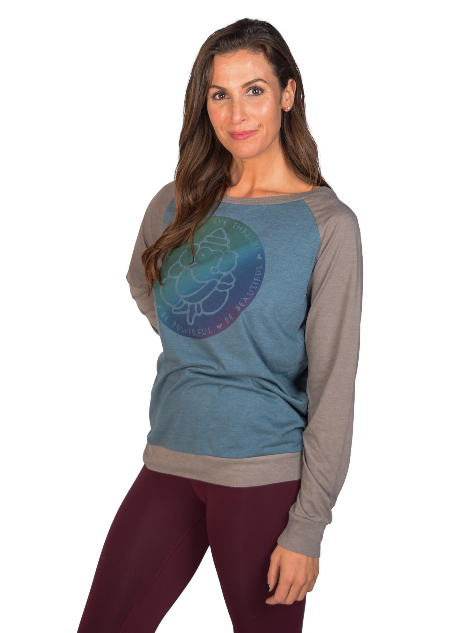 Be Playful, Be Powerful, Be Beautiful Rainbow Ganesh On Lightweight Raglan - Third Eye Threads