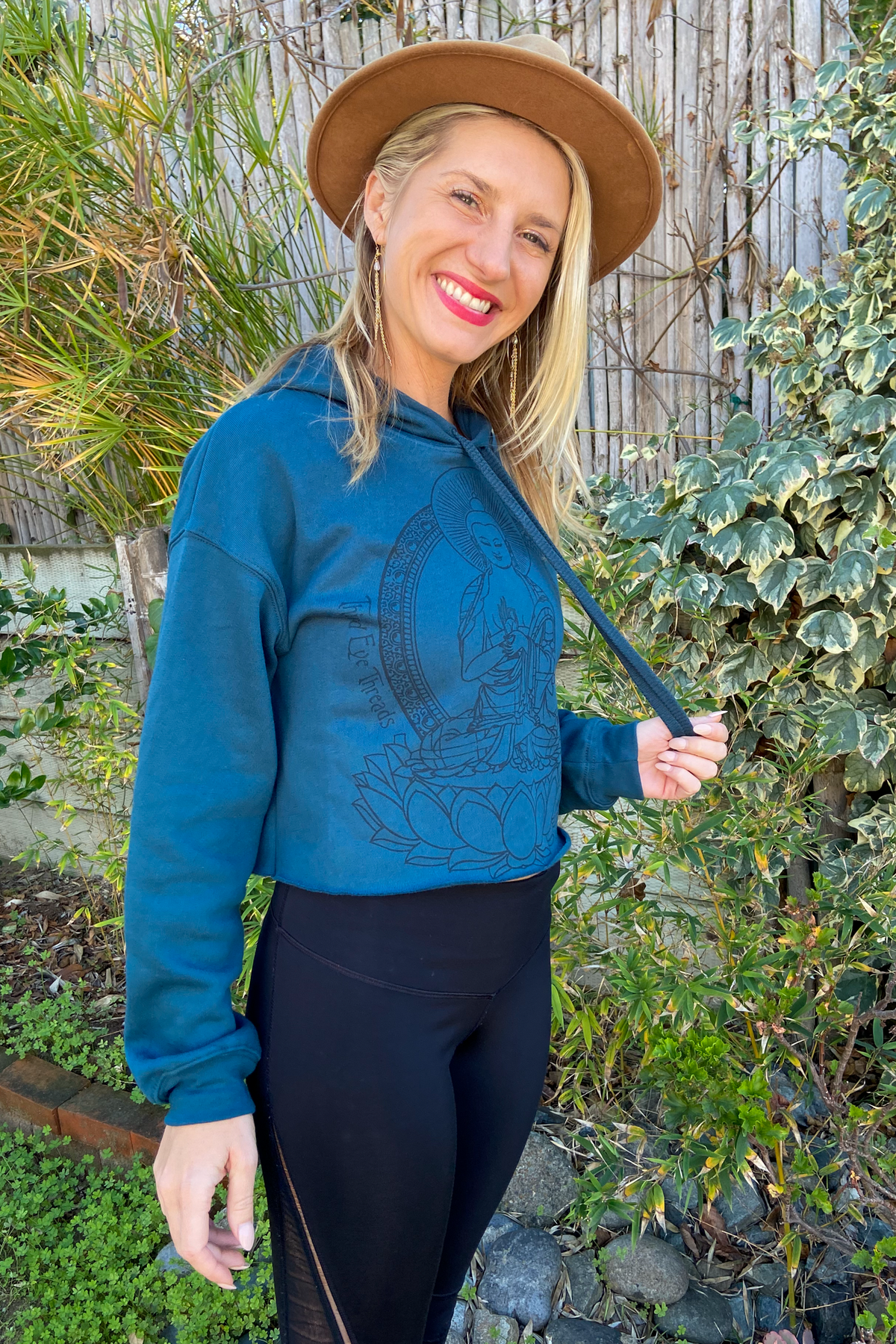 Terry Cloth Buddha Crop Hoodie