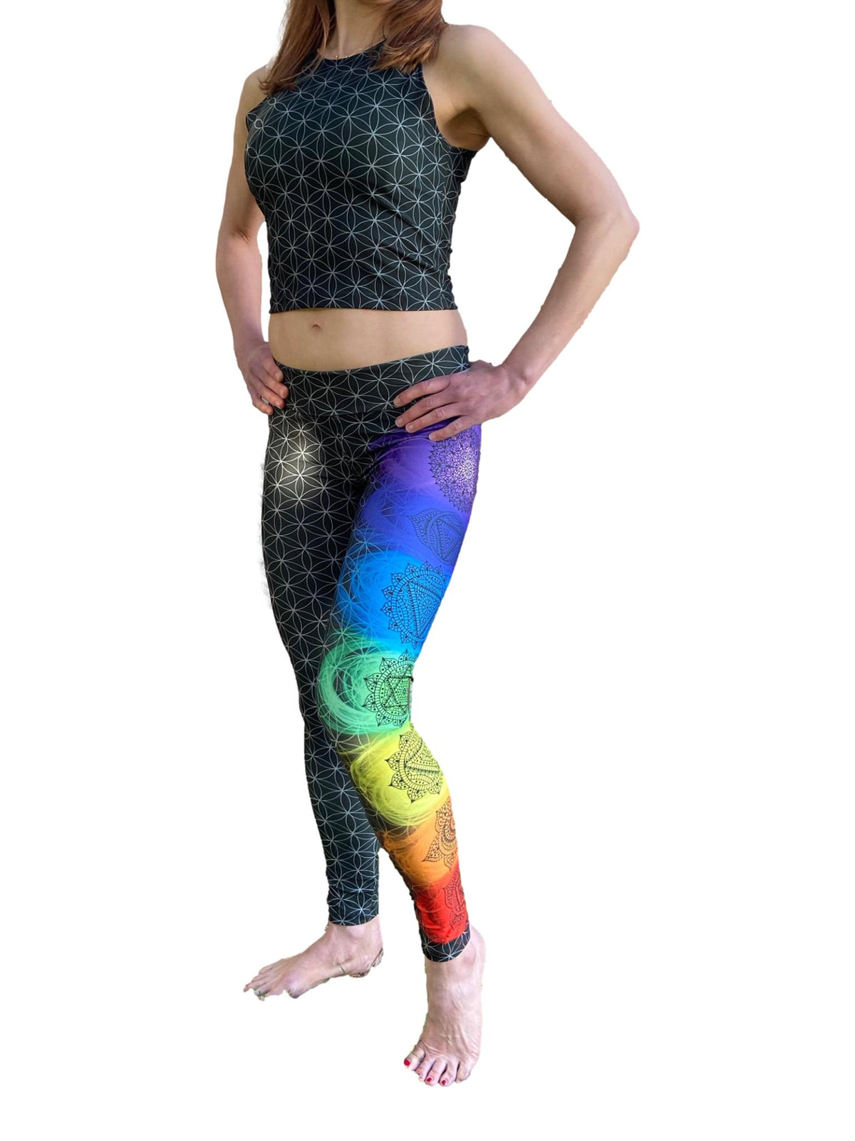 Flower Of Life (Chakra Set) Fitted Crop Top