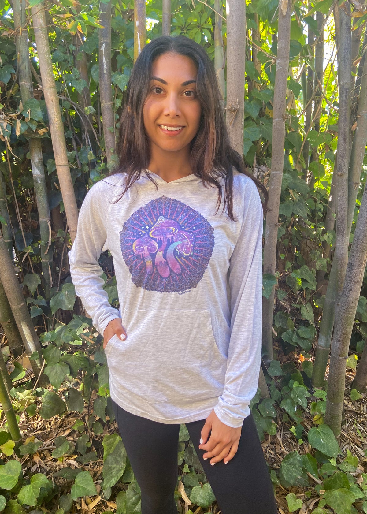 Mushroom Trilogy Hoodie Tee With Incredible Sunset - Third Eye Threads
