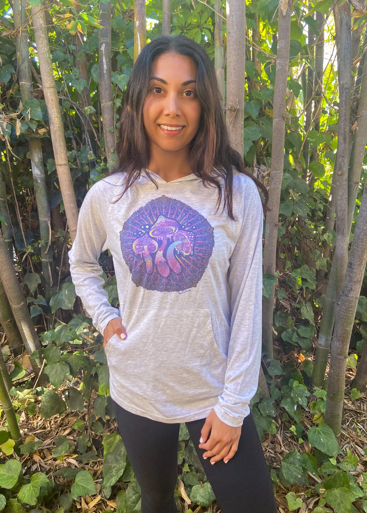 Mushroom Trilogy Hoodie Tee With Incredible Sunset - Third Eye Threads