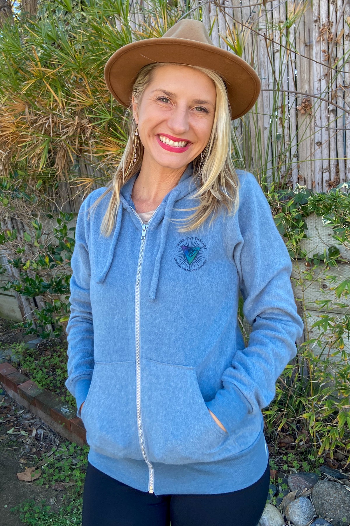 Crystal Infused Sueded Fleece Full-Zip Hooded Sweatshirt