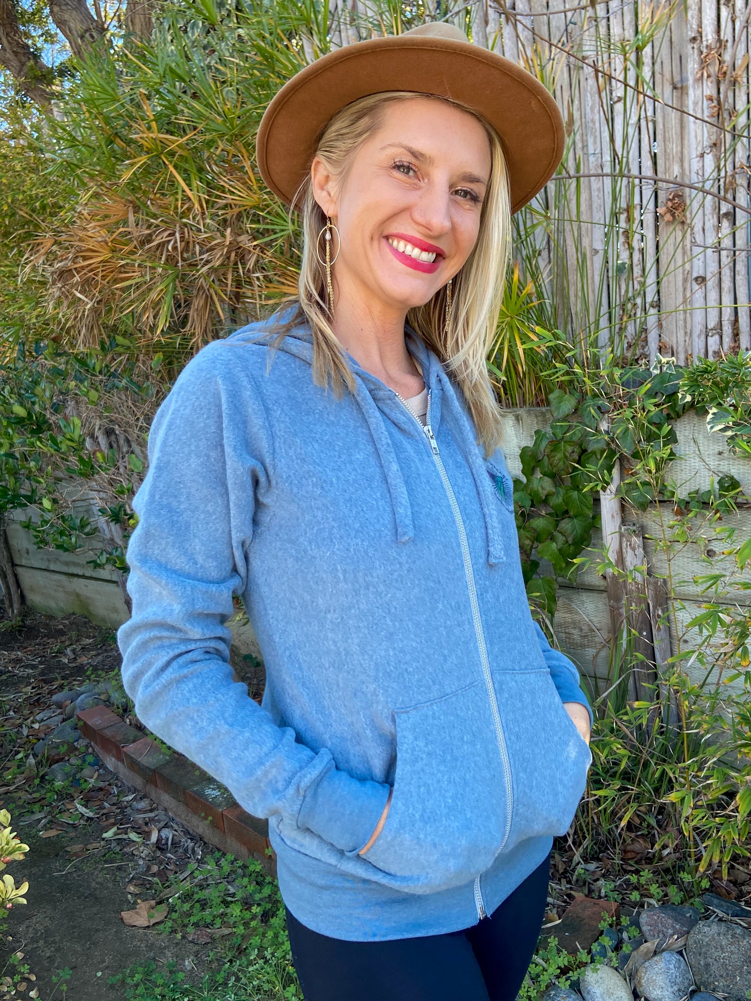 Crystal Infused Sueded Fleece Full-Zip Hooded Sweatshirt
