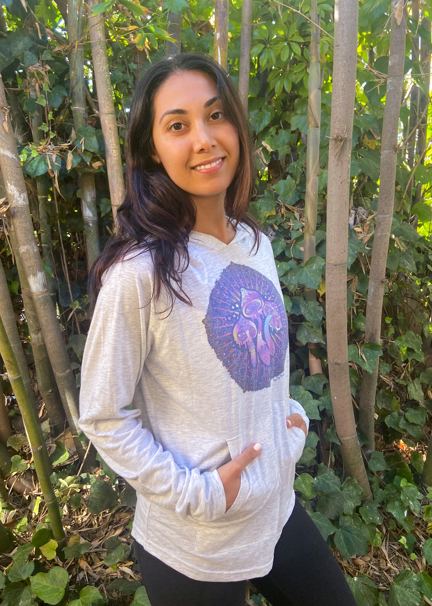 Mushroom Trilogy Hoodie Tee With Incredible Sunset - Third Eye Threads