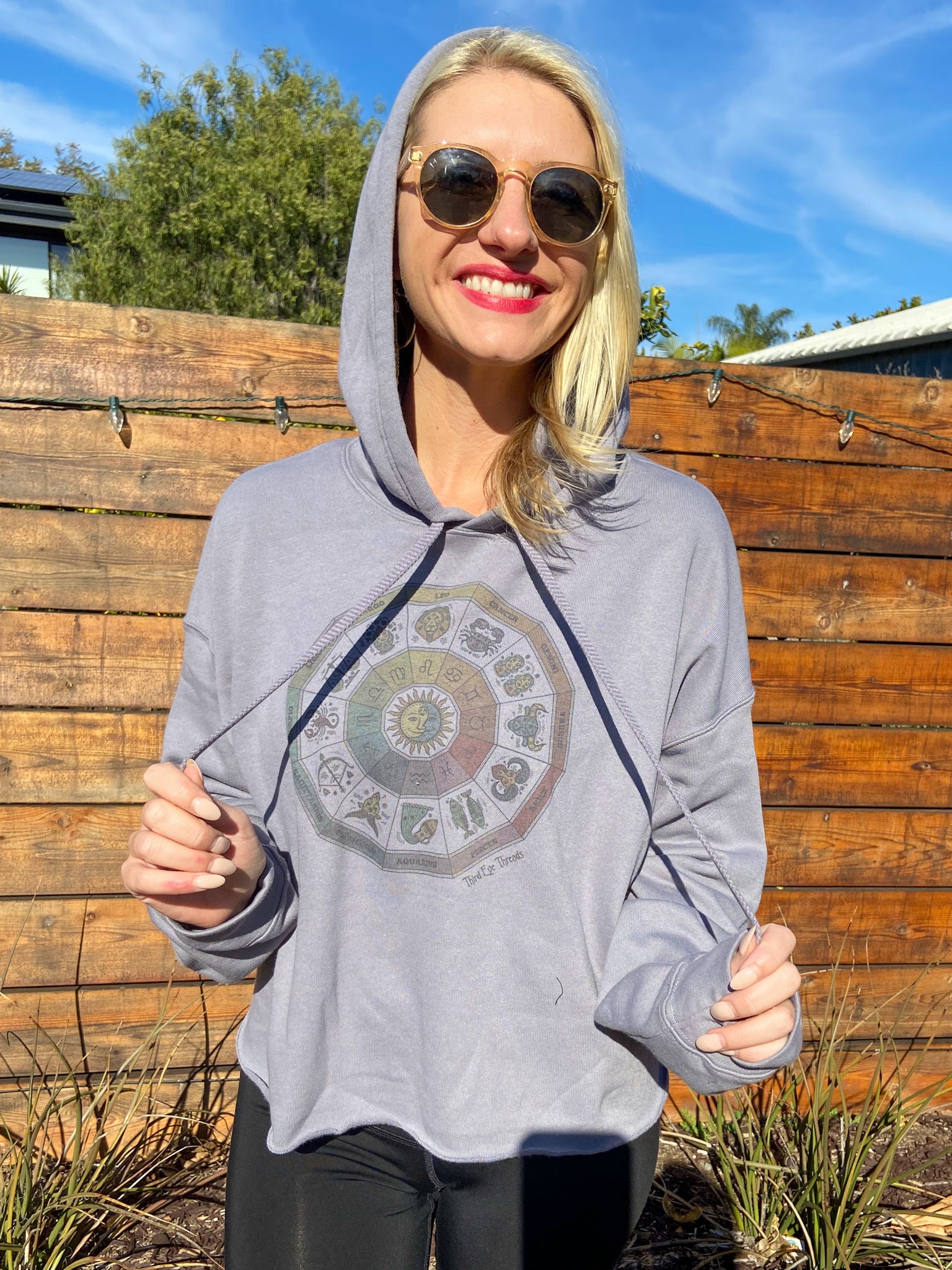 Zodiac TERRY CLOTH CROP HOODIE