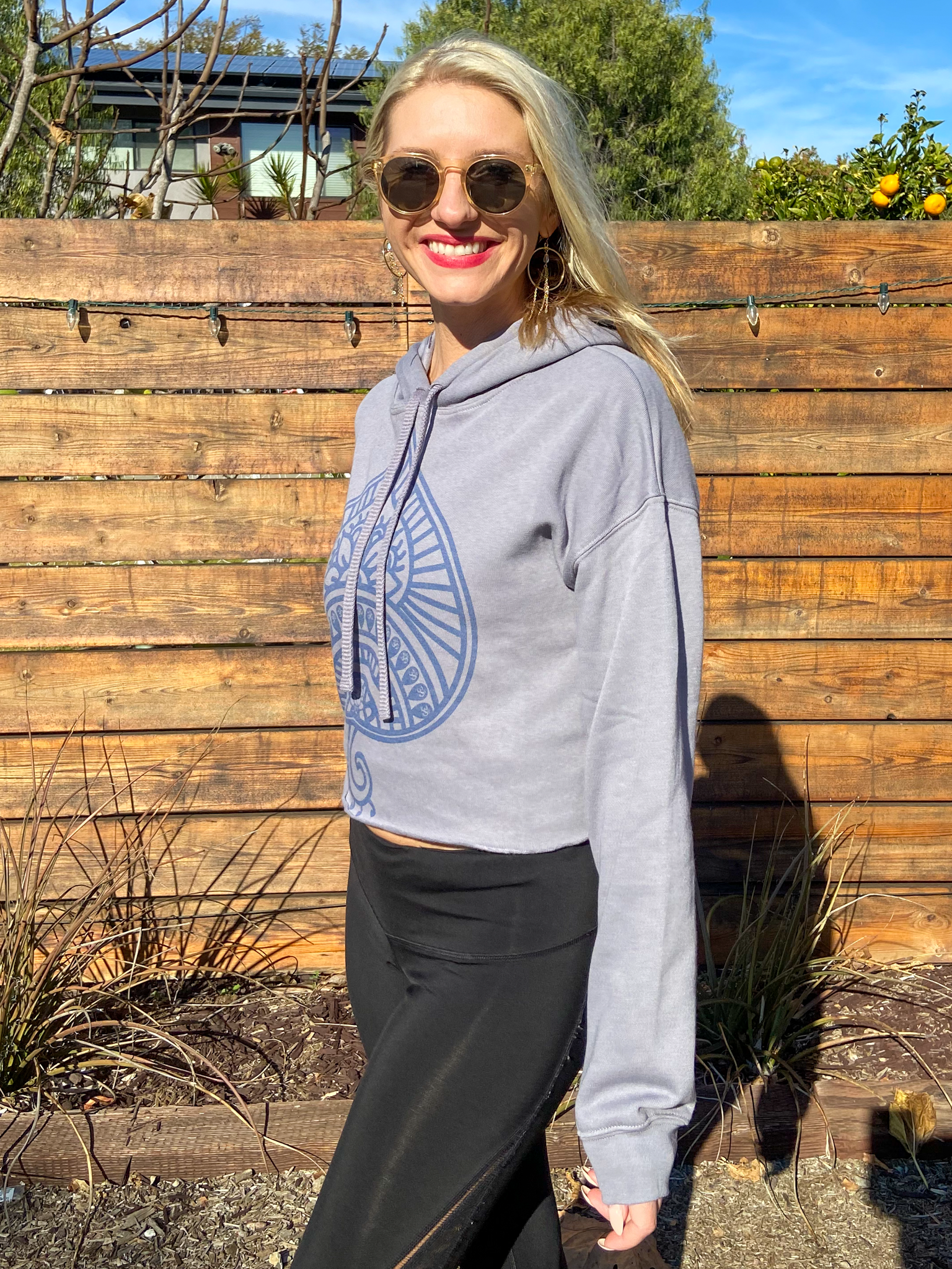 Auspicious Spade TERRY CLOTH CROP HOODIE - Third Eye Threads