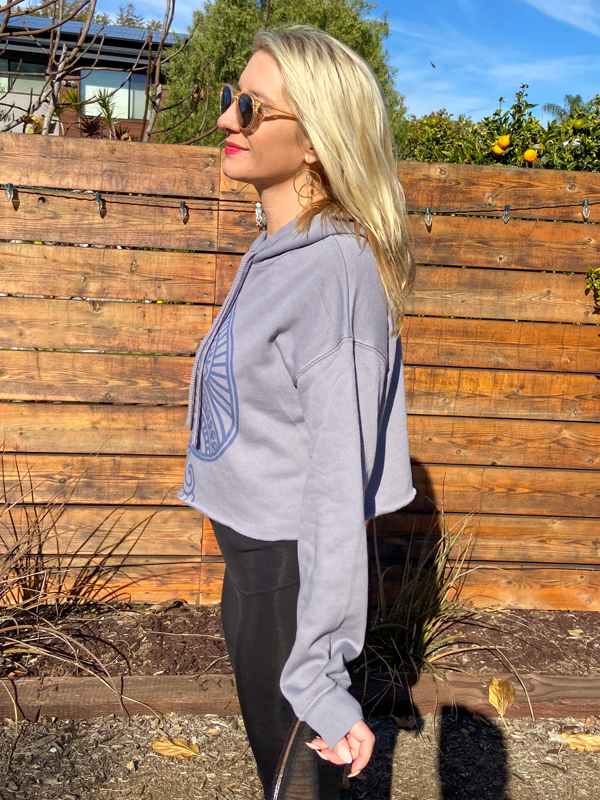 Auspicious Spade TERRY CLOTH CROP HOODIE