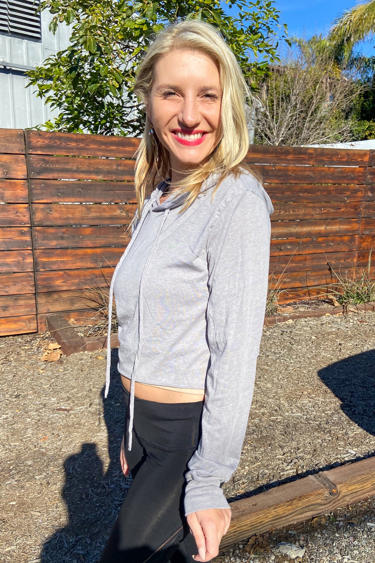 Full Chakra Back Cropped Long Sleeve Hoodie T-Shirt