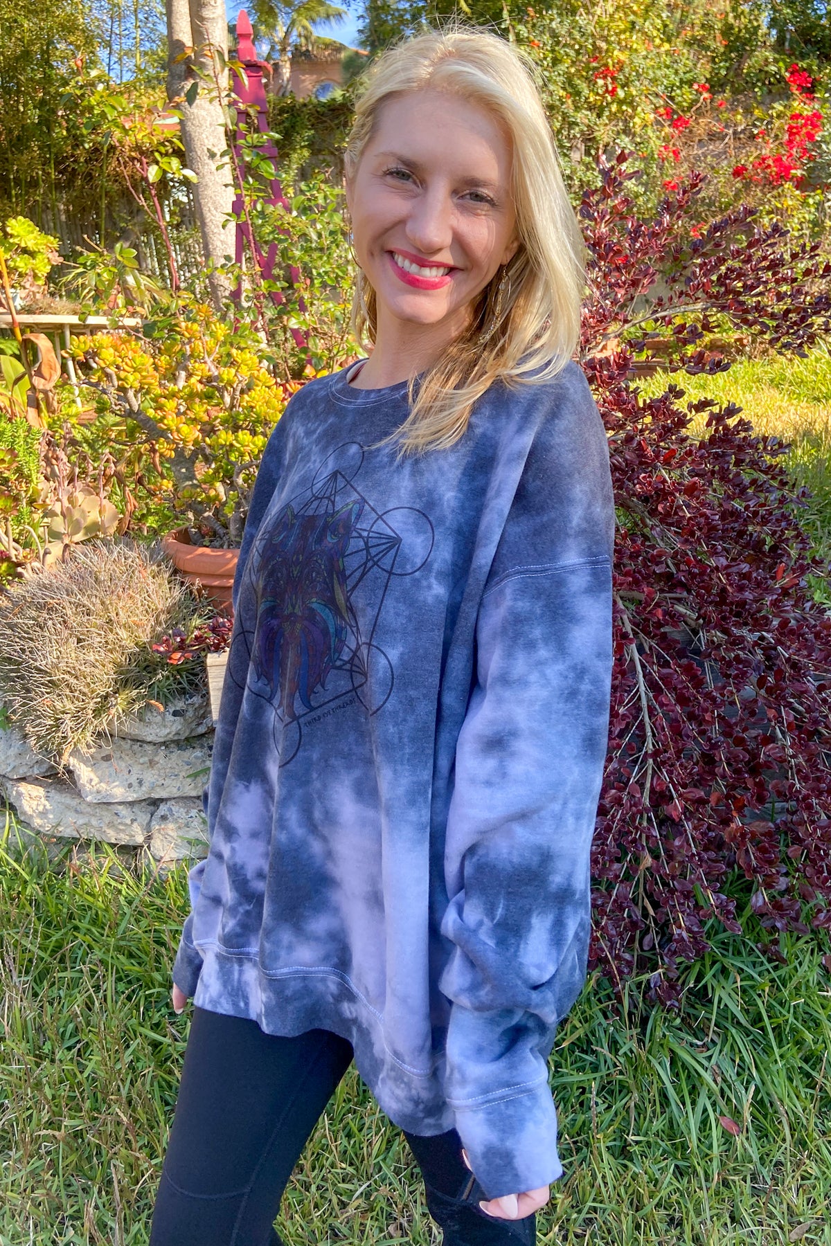Oversized Grandfather Fox Tie Dye Super Soft Sweatshirt