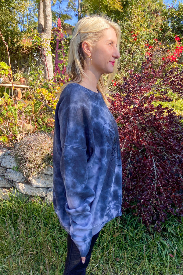Oversized Grandfather Fox Tie Dye Super Soft Sweatshirt - Third